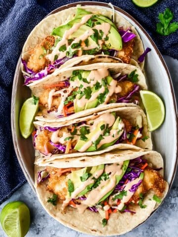 Baja Fish Tacos with Citrus Slaw and Chipotle Mayo Recipe