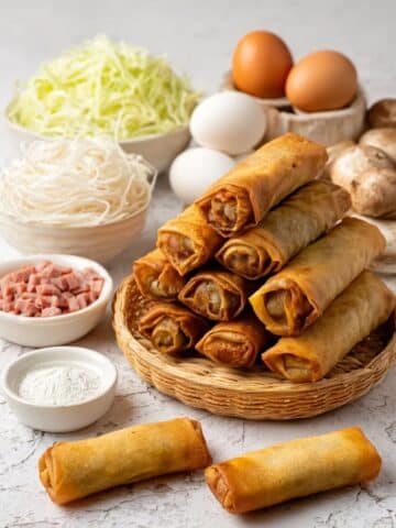 Crispy Homemade Eggrolls with Meat, Vegetables, and Glass Noodles Recipe