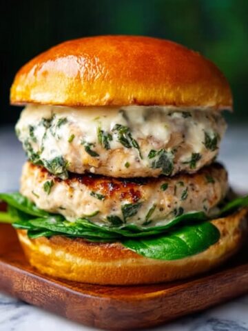 White Cheddar and Spinach Chicken Burgers Recipe