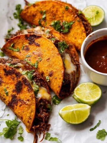 Crispy Birria Tacos with Rich Beef Broth Dipping Sauce Recipe