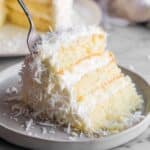 Coconut Cake with Pineapple Filling and Coconut Cream Cheese Frosting Recipe