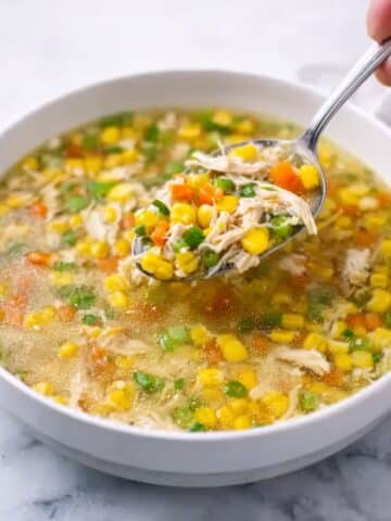 Shredded Chicken Corn Soup (Sweet, Light, Comfort Food) Recipe