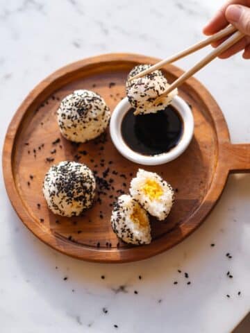 Sushi-Inspired Rice Balls with Sweet Potato and Black Sesame Recipe