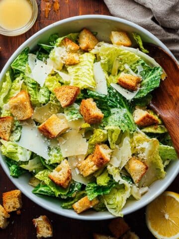 Classic Caesar Salad with Homemade Croutons Recipe