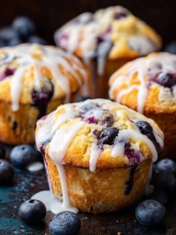 Blueberry Muffins with Lemon Glaze Recipe