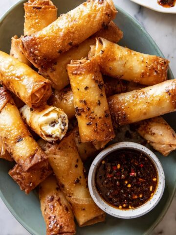 Oven Fried Feta Rolls with Chili Honey Recipe