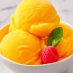Mango Sorbet with Raspberries Recipe
