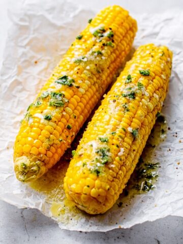 Garlic-Herb Butter Roasted Corn Recipe
