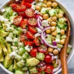 Chickpea Salad with Cherry Tomatoes, Cucumber, and Feta Recipe