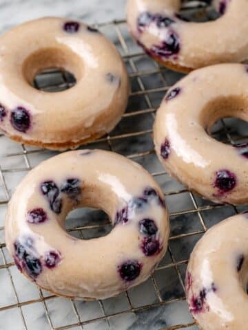 Baked Blueberry Donuts with Vanilla Glaze Recipe
