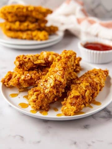 Air Fryer Cornflake Chicken Tenders with Hot Honey Recipe