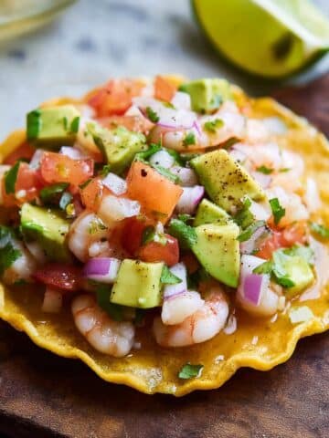 Fresh Shrimp Ceviche with Lime, Avocado, and Tomato Recipe