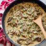 Creamy Beef Stroganoff with Mushrooms and Noodles Recipe