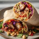 Quick and Easy Thai Chicken Wrap with Crunchy Asian Slaw Recipe