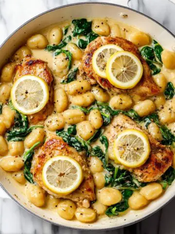 Lemon Chicken Gnocchi with Creamy Spinach Recipe