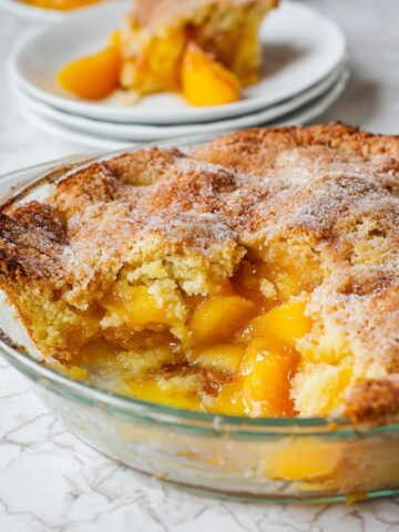 Peach Hot Sugar Crust Cake Recipe