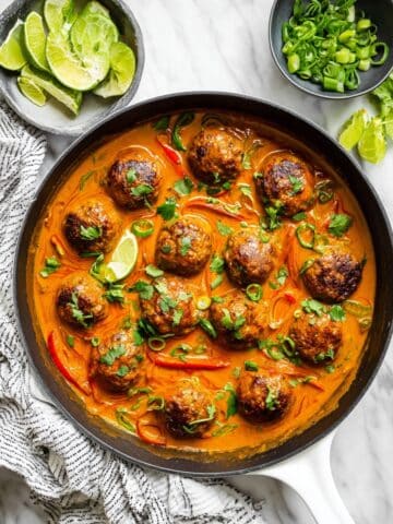 One-Pan Thai Chicken Meatballs Recipe