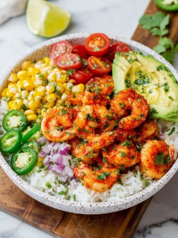 Healthy Fiesta Shrimp Rice Bowl Recipe