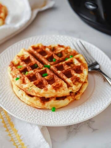 Keto Savory Cheese and Scallion Chaffles Recipe