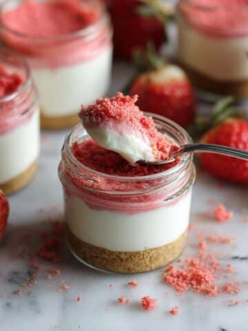 No Bake Strawberry Crunch Cheesecake Jars Recipe