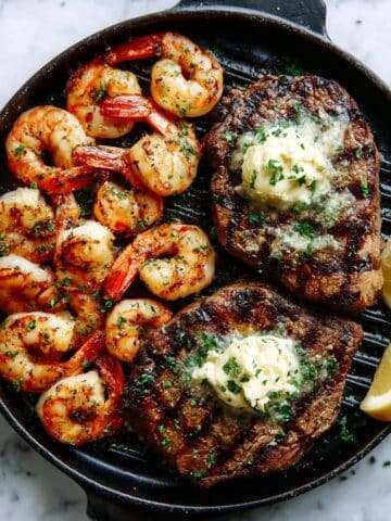 Garlic Butter Grilled Steak & Shrimp Recipe