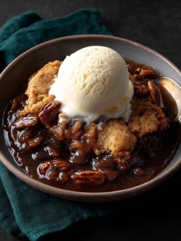 Pecan Cobbler with Toffee Bits and Boiling Water Recipe