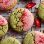 Matcha Marble Cookies With Strawberry Icing Recipe