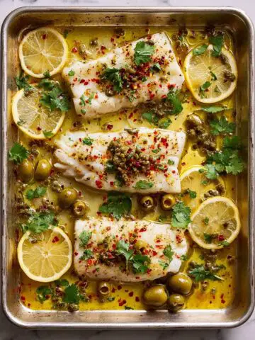 Baked Fish with Olives, Ginger, and Citrus Recipe