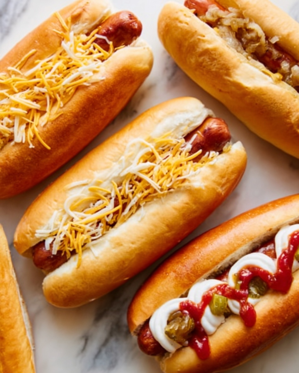 Quick and Easy Sourdough Discard Hot Dog Buns Recipe 5 The image shows a long loaf of bread with eight soft, rounded sections placed in a white baking tray lined with white parchment paper on a white marbled surface. Each section has a shiny, golden-brown crust with a smooth texture, arranged horizontally and touching each other closely. On the right side of the image, a woman's hand is gently pulling apart one of the bread sections, revealing its fluffy, white, airy inside with a soft texture. The bread looks fresh and warm. photo taken with an iphone --ar 4:5 --v 7