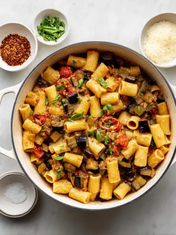Easy Eggplant and Fresh Tomato Pasta Recipe