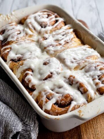 Cinnamon Sugar Sourdough Focaccia Bread with Cream Cheese Icing Recipe