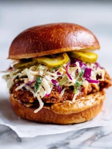 Summertime Fried Chicken Sandwiches with Tangy Slaw Recipe