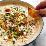 Elote Queso Dip with Roasted Corn and Cilantro Recipe