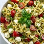 Bow Tie Pasta Salad with Pesto, Cherry Tomatoes, and Fresh Mozzarella Recipe