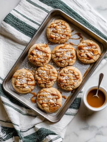 Apple Pie Cookies with Cinnamon Sugar and Caramel Drizzle Recipe