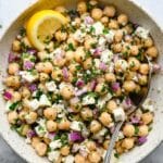 Lemony Chickpea Feta Salad Recipe