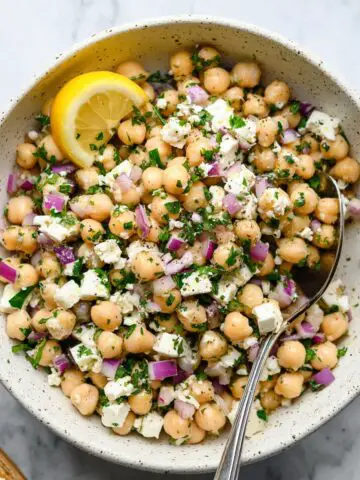 Lemony Chickpea Feta Salad Recipe