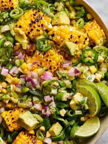Avocado Corn Salad with Lime and Basil Recipe