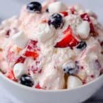 Red, White, and Blue Cheesecake Salad Recipe