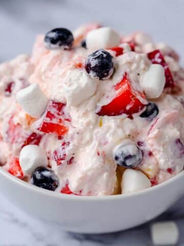 Red, White, and Blue Cheesecake Salad Recipe