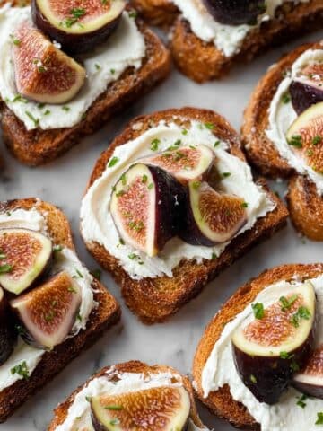 Whipped Ricotta Crostini with Fresh Figs and Hot Honey Recipe