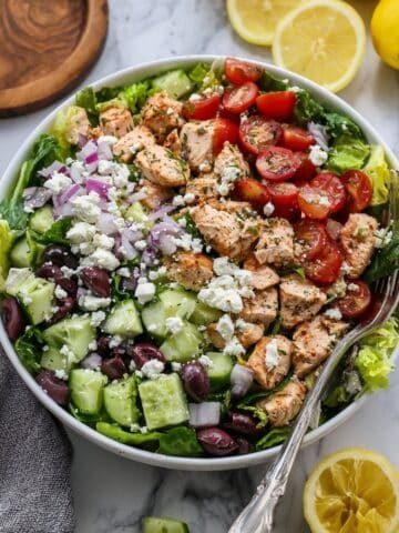Loaded Greek Salad with Chicken & Avocado Recipe