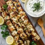 Greek Lemon Chicken Skewers with Tzatziki Sauce Recipe