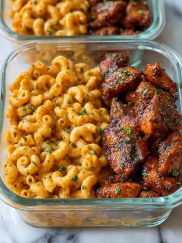 High-Protein Honey Garlic Butter Chicken with Mac & Cheese Recipe