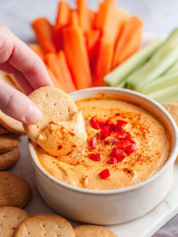 High Protein Cottage Cheese & Roasted Red Pepper Dip Recipe