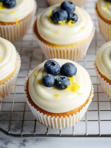 Lemon Blueberry Cupcakes with Lemon Cream Cheese Frosting Recipe