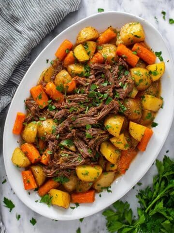 Slow Cooker Pot Roast with Potatoes and Carrots Recipe