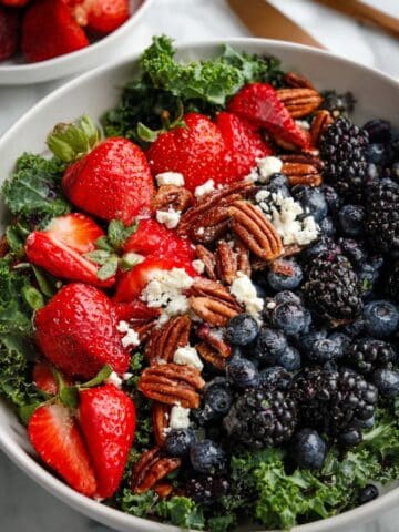 Mixed Berry Kale Salad with Lemon Poppy Seed Dressing Recipe
