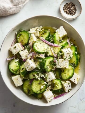 Cucumber Feta Salad with Lemon Greek Vinaigrette Recipe