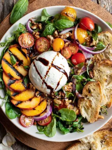 Grilled Peach and Burrata Salad Recipe